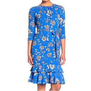 Maggy London – Jewel Neck Ruffle Hem Sheath Dress